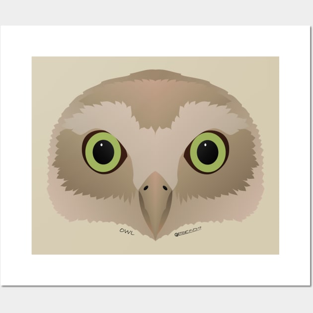 Baby Owl Face Wall Art by FunkilyMade